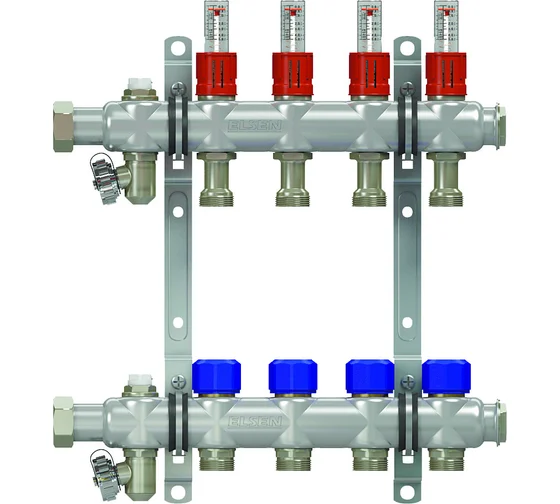 Коллекторная группа, ELSEN, 1", 7 контуров, размер отвода-3/4", PN, бар-4, T°C -от 0 до +70, с вент